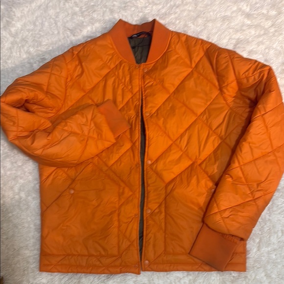 Zara Orange Quilted Down Jacket - Picture 1 of 3